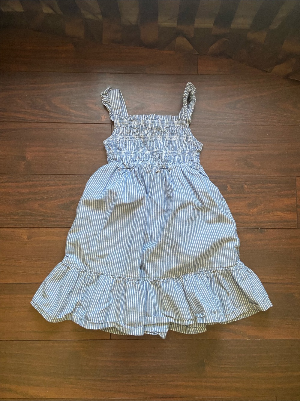 HANNAH ANDERSSON Cotton Summer Dress Blue White 5Y NWOT